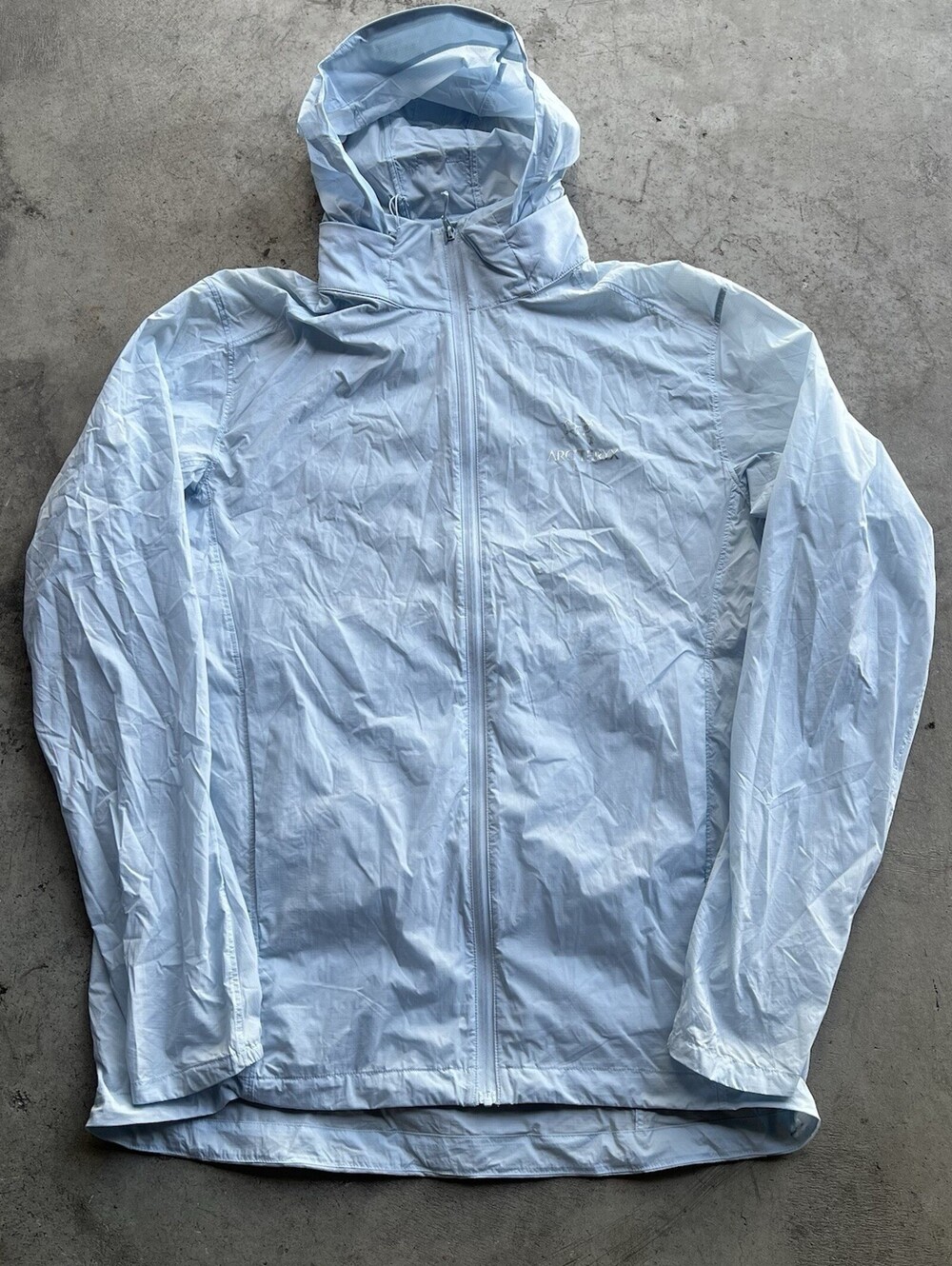 Arc'teryx Nodin Jacket Lightweight Nylon Windbreaker Light Blue Size S